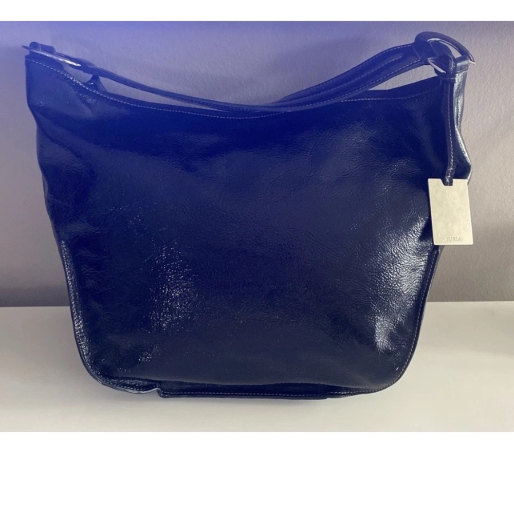 FURLA Genuine Polished leather  Shoulder Bag Hand Bag Size Medium
